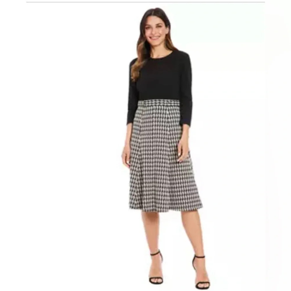 Maggy London  women’s Ronan Aline Mixed Media Mide Dress